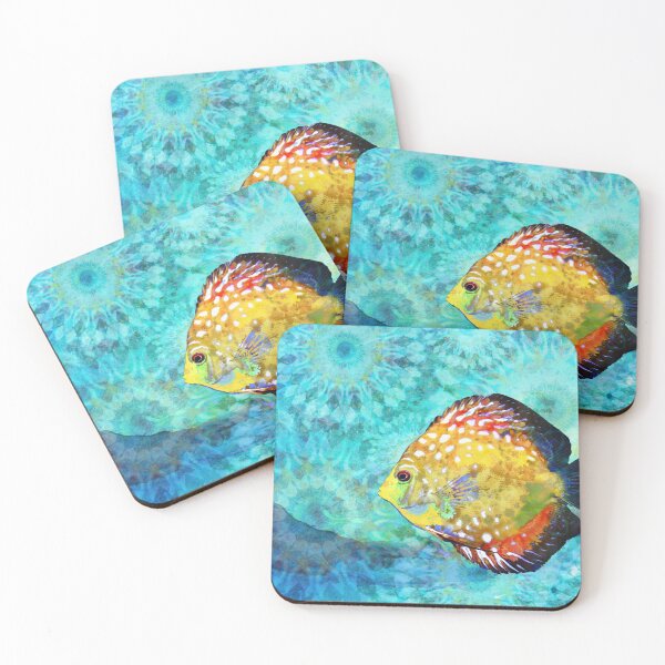 Item preview, Colorful Discus Fish -Fresh Water And Tropical Fish Art designed and sold by Sharon Cummings Art.