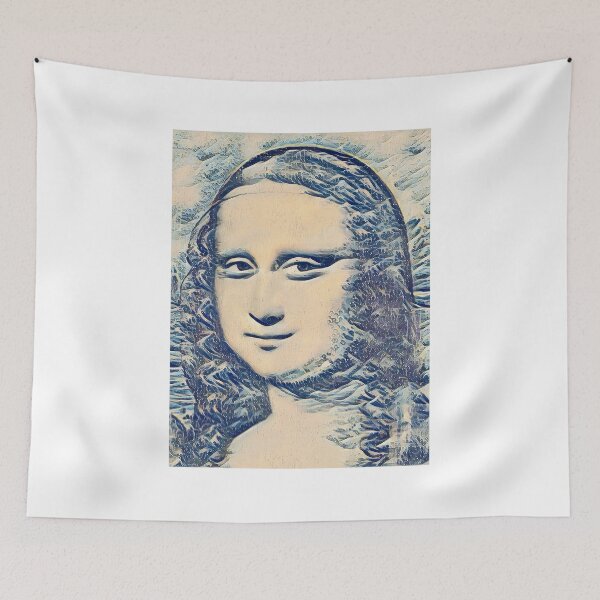 Item preview, Mona Lisa in the style of the Great Wave off Kanagawa - digital recreation designed and sold by NickoPrints.