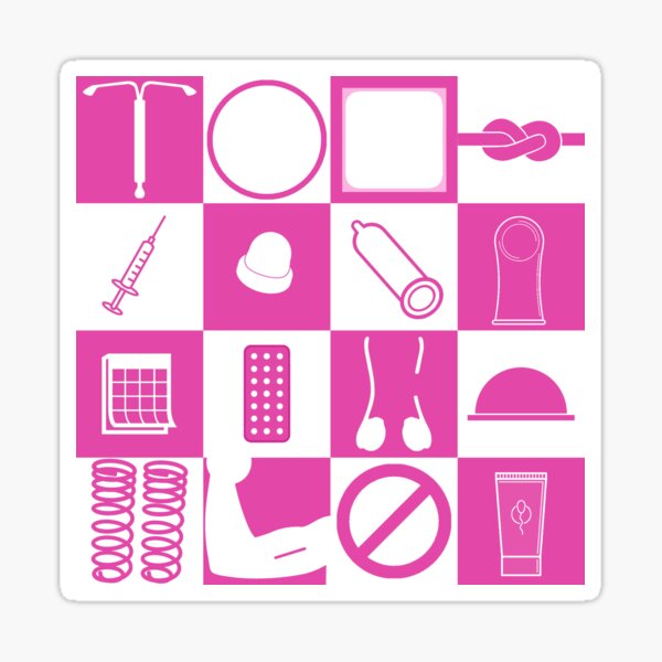 Contraception Checkboard- Pink Sticker