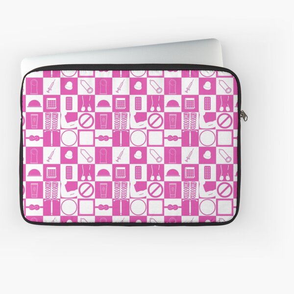 Contraception Checkboard- Pink Laptop Sleeve