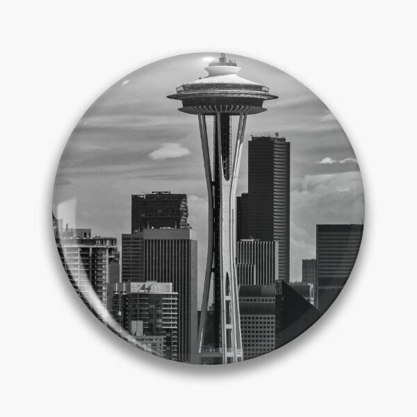 Item preview, Seattle Skyline In Black And White designed and sold by KirtTisdale.