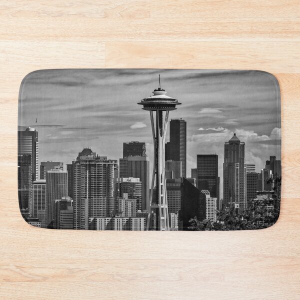 Item preview, Seattle Skyline In Black And White designed and sold by KirtTisdale.