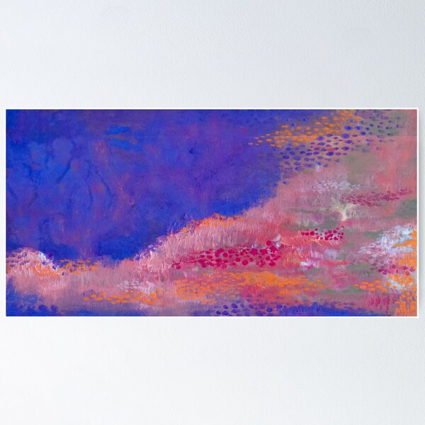 Purple Meadow - mixed media painting Poster
