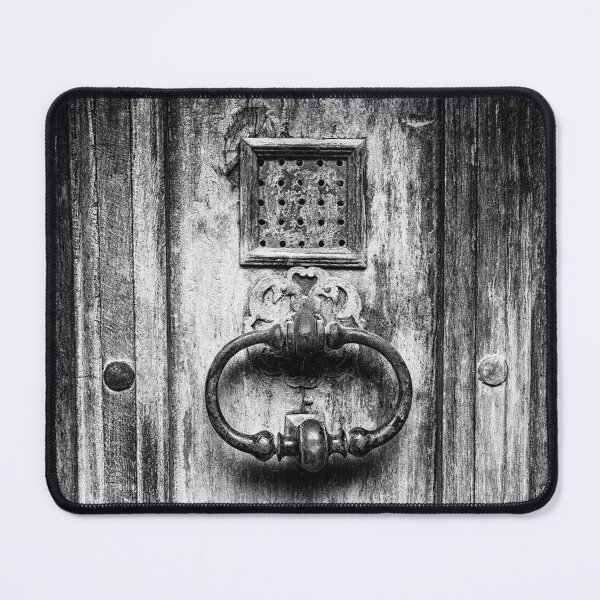Item preview, Black and White close-up photo of a doorknob on a old wooden door in France  designed and sold by Diana van Neck.