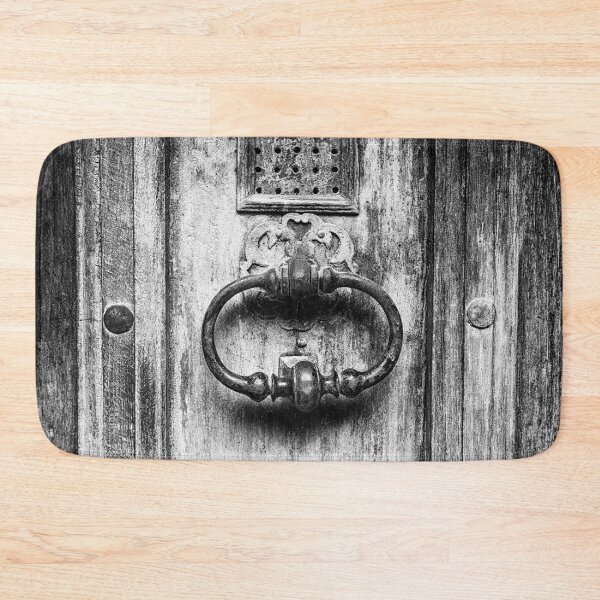 Item preview, Black and White close-up photo of a doorknob on a old wooden door in France  designed and sold by Diana van Neck.