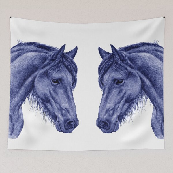 Item preview, Portrait of a Friesian 2 - blue colorized version designed and sold by SylvieG18.