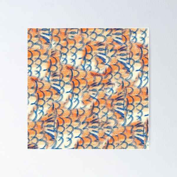 Item preview, Orange and Blue Fish Scale Design designed and sold by HappilyWorldly.
