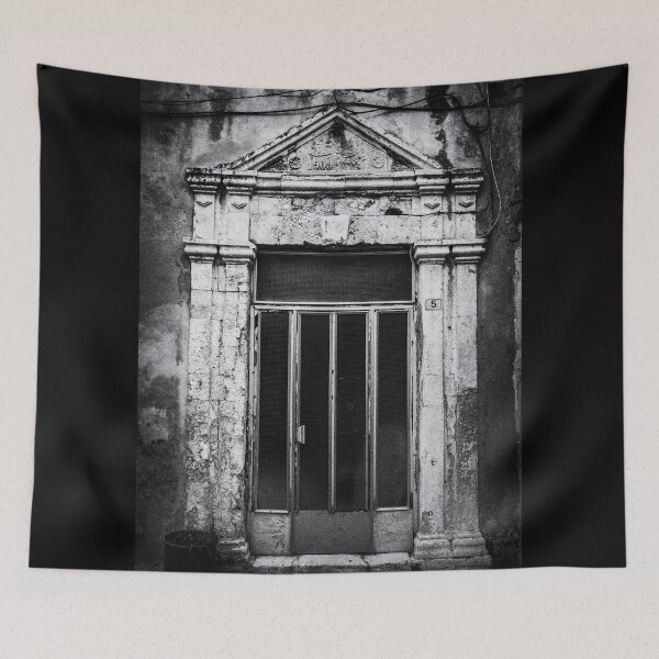 Item preview, Old metal door in Crete, Greece | Black and White Photography designed and sold by Diana van Neck.