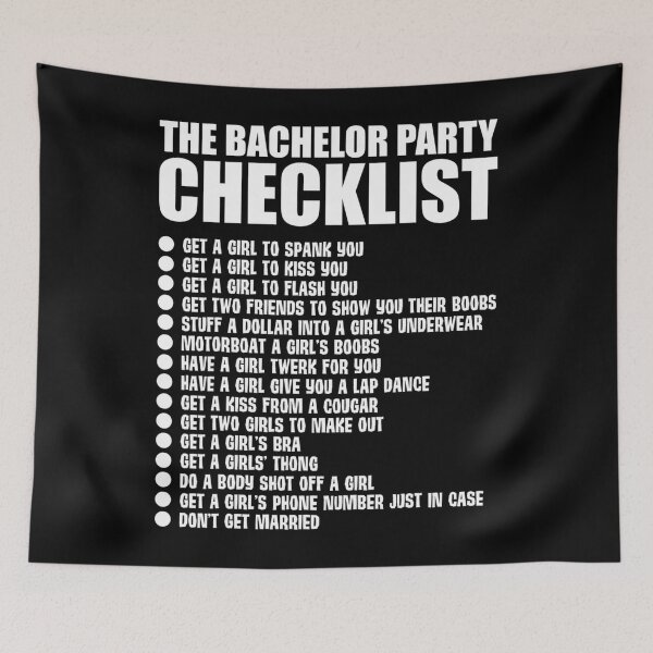 Item preview, Mens Funny Bachelor Party Checklist Groomsmen designed and sold by disgustingtroph.