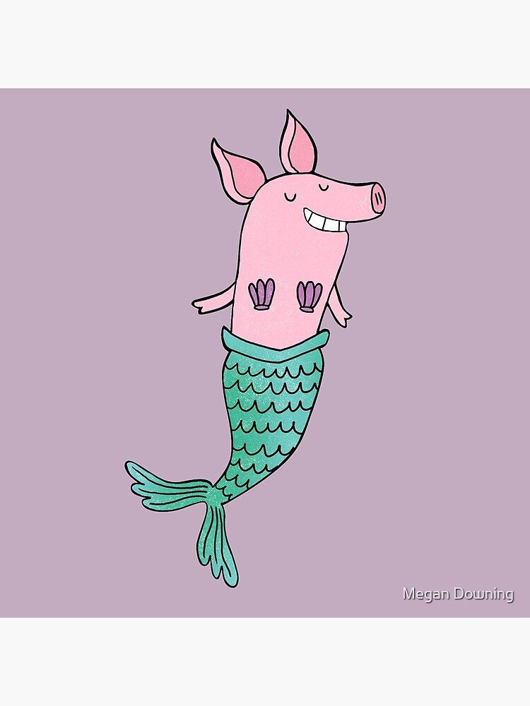 Mermaid Pig - Purple by pigandpumpkin