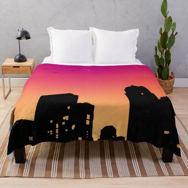 Item preview, Colorful Sky w/ Birds and Buildings Silhouette designed and sold by Freid.