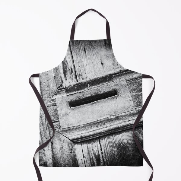 Item preview, Black and White close-up photo of a Letterbox in a old wooden door on Crete, Greece designed and sold by Diana van Neck.
