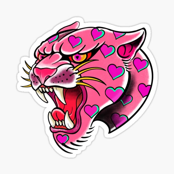 Traditional Tattoo Panther illustration Sticker for Sale by SevenRelics   Redbubble