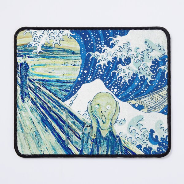 Item preview, The Scream by Edvard Munch and The Great Wave off Kanagawa - digital recreation designed and sold by NickoPrints.