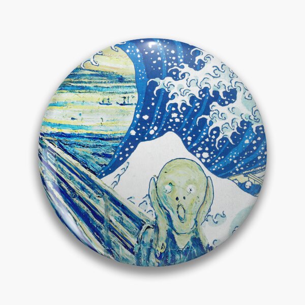 Item preview, The Scream by Edvard Munch and The Great Wave off Kanagawa - digital recreation designed and sold by NickoPrints.