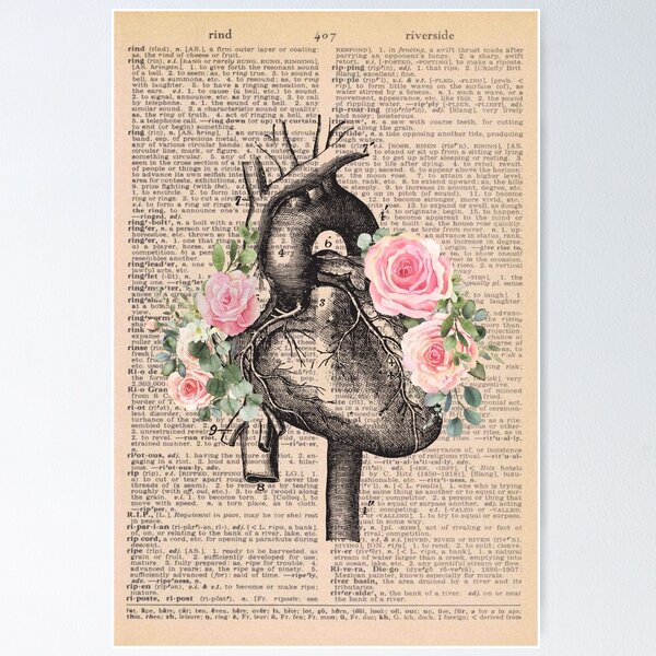 Item preview, Vintage Medical Floral Heart Art designed and sold by Preslava Genova.