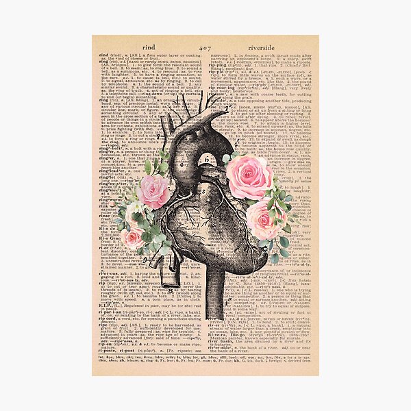Item preview, Vintage Medical Floral Heart Art designed and sold by Preslava Genova.