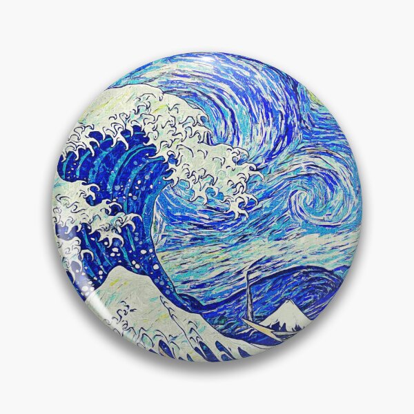 Artikelvorschau, Starry Night over The Great Wave off Kanagawa - impressionist painting entworfen und verkauft von NickoPrints.