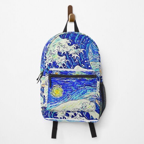 Item preview, Starry Night over The Great Wave off Kanagawa - impressionist painting  designed and sold by NickoPrints.