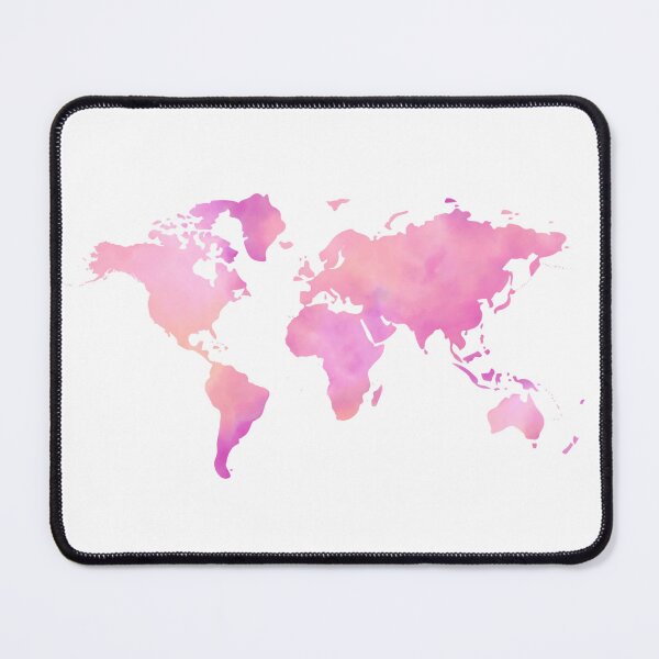 Item preview, Pink Watercolor World Map designed and sold by PanyaCreative.