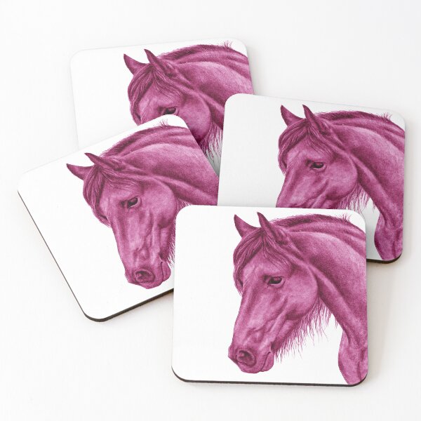 Item preview, Portrait of a Friesian 2 - purple-pink colorized version designed and sold by SylvieG18.