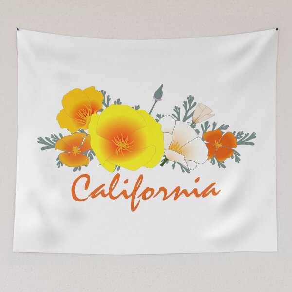 Item preview, California Poppy Bouquet, with California text designed and sold by SusanEileenEvans.
