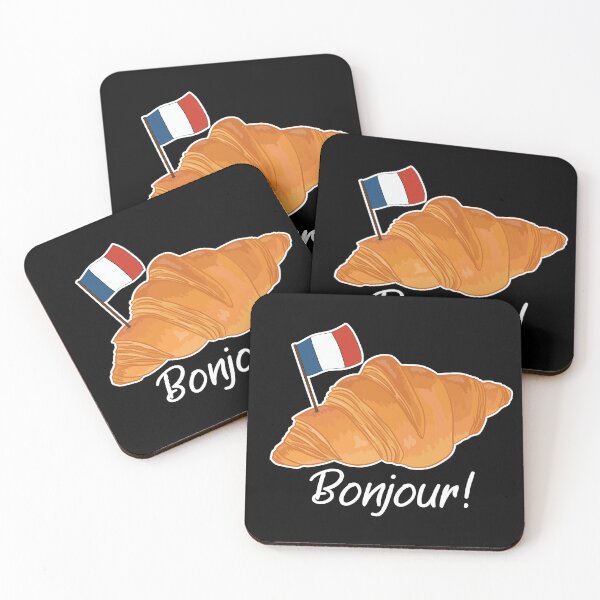 Item preview, Bonjour Croissant - Funny French Food designed and sold by TheInkElephant.
