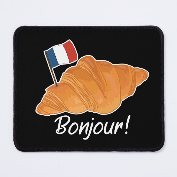 Item preview, Bonjour Croissant - Funny French Food designed and sold by TheInkElephant.