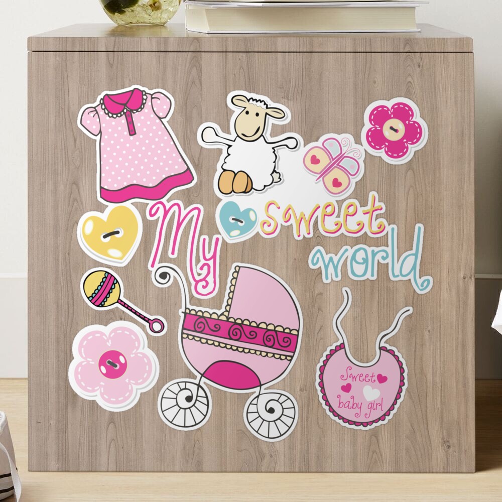 3d Baby Girl Words Stickers #8679 :: Baby Stickers :: Scrapbooking Stickers  :: Stickers 'N' Fun