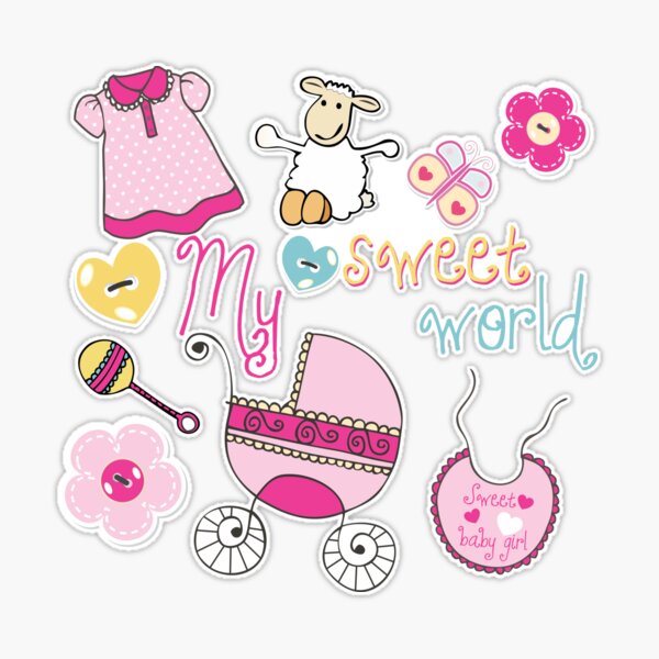 Lovely baby girl set | Sticker