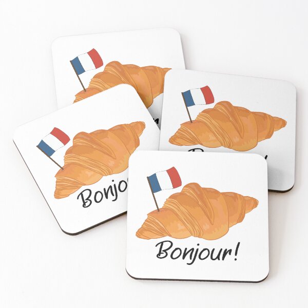 Item preview, Bonjour Croissant - Funny French Food designed and sold by TheInkElephant.
