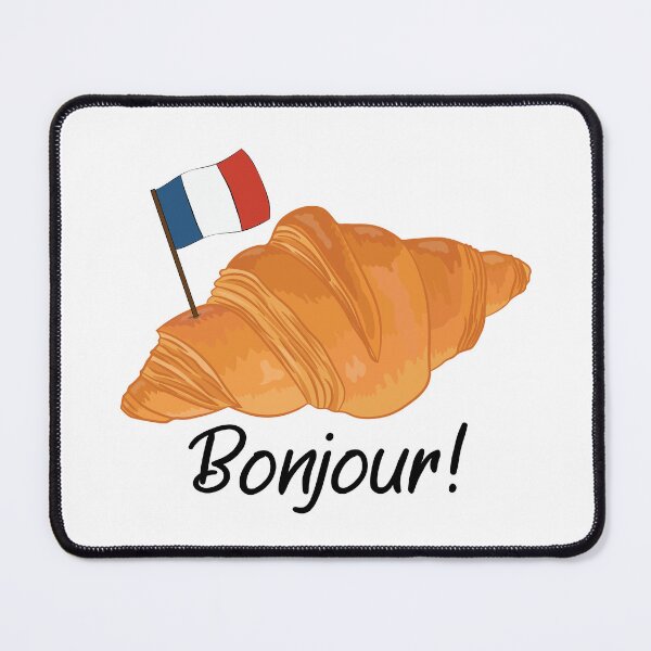 Item preview, Bonjour Croissant - Funny French Food designed and sold by TheInkElephant.