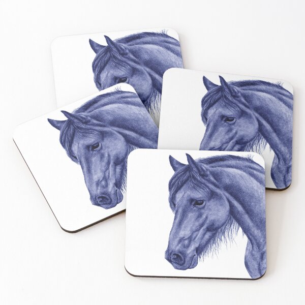 Item preview, Portrait of a Friesian 2 - blue colorized version designed and sold by SylvieG18.