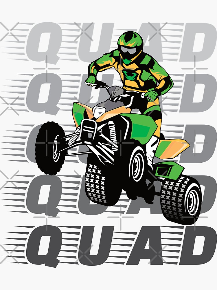Thumbnail 3 of 3, Sticker, Quad Runner Cycle Sport Off Road Riding Vehicle Dirt bike designed and sold by CharJens.