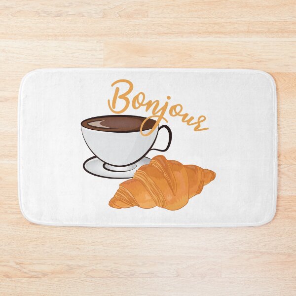 Item preview, Bonjour Croissant - Funny French Coffee Shop designed and sold by TheInkElephant.