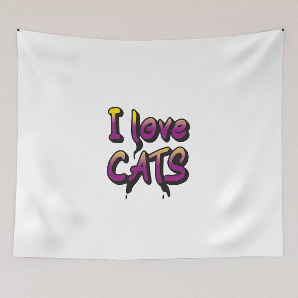 Item preview, Graffiti letters I love cats designed and sold by CreandoLios.