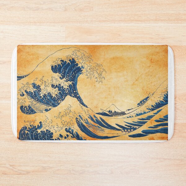 Item preview, The Great Wave off Kanagawa by Katsushika Hokusai blended on old paper designed and sold by NickoPrints.