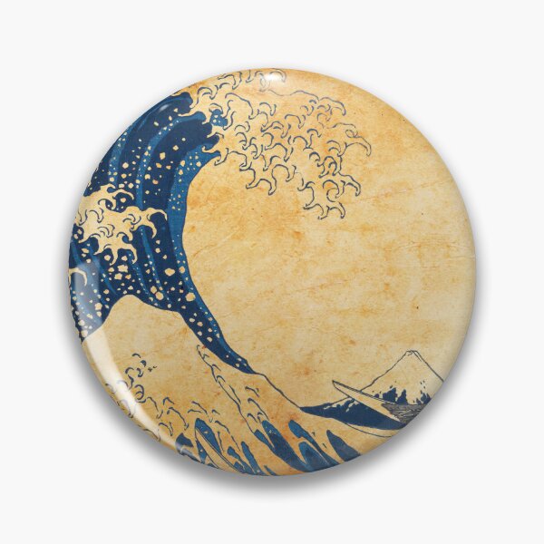 Item preview, The Great Wave off Kanagawa by Katsushika Hokusai blended on old paper designed and sold by NickoPrints.
