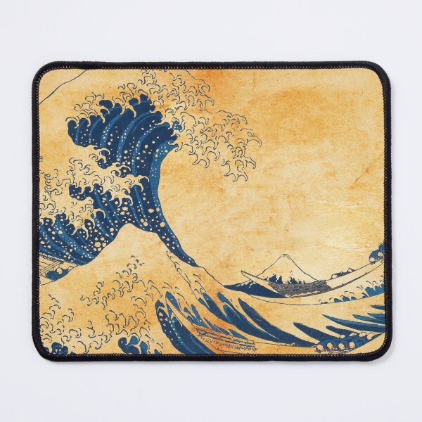 Item preview, The Great Wave off Kanagawa by Katsushika Hokusai blended on old paper designed and sold by NickoPrints.