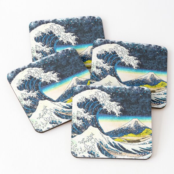 Item preview, The Great Wave off Kanagawa and the Shore of Tago Bay, Ejiri at Tokaido - sketch effect designed and sold by NickoPrints.