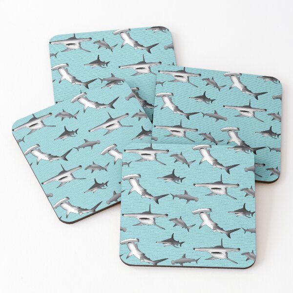 Item preview, Hammerhead Shark pattern on Blue waves designed and sold by Quick Brown Fox Canada.