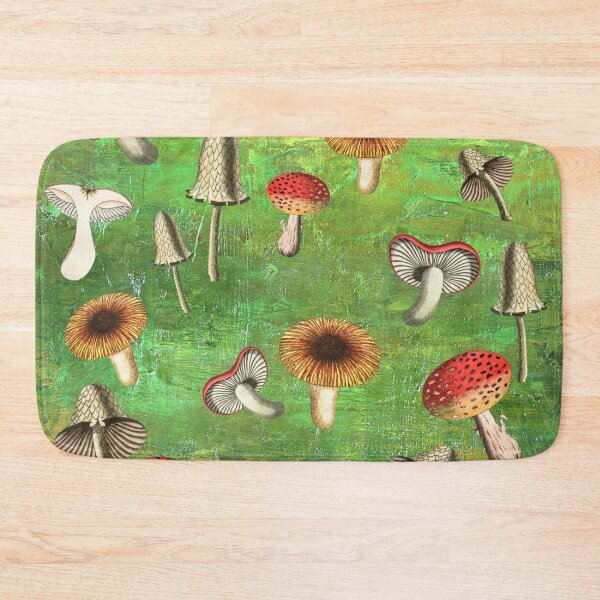Item preview, Mushrooms on Green designed and sold by ArtMeetsPizza.