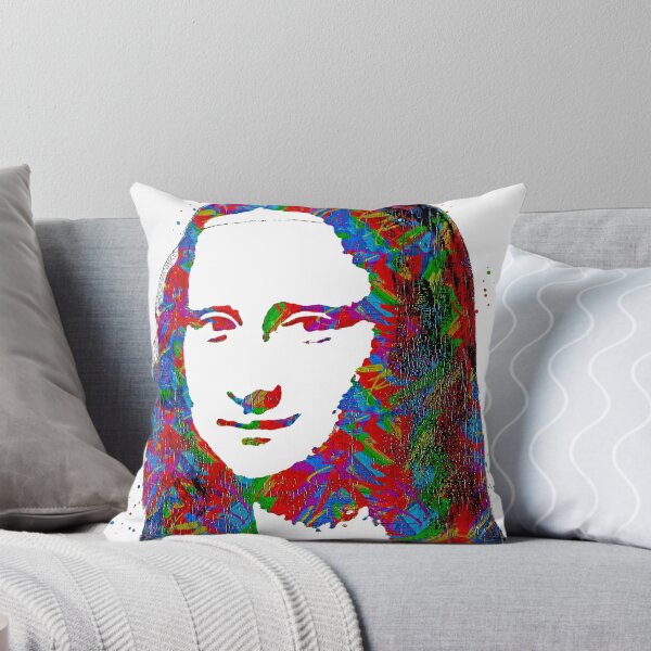 Item preview, Simple Mona Lisa colorful portrait with greens, reds and blues on white background designed and sold by NickoPrints.