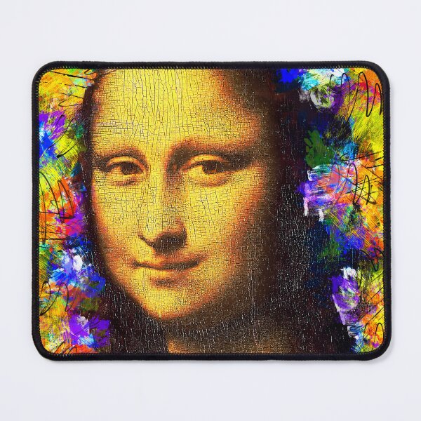 Item preview, Mona Lisa golden colorful portrait - digital recreation designed and sold by NickoPrints.