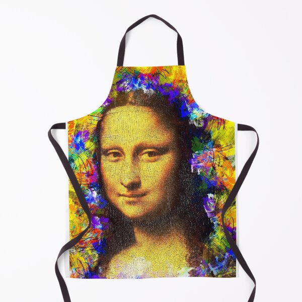 Item preview, Mona Lisa golden colorful portrait - digital recreation designed and sold by NickoPrints.