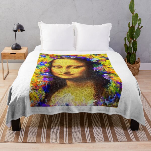Item preview, Mona Lisa golden colorful portrait - digital recreation designed and sold by NickoPrints.