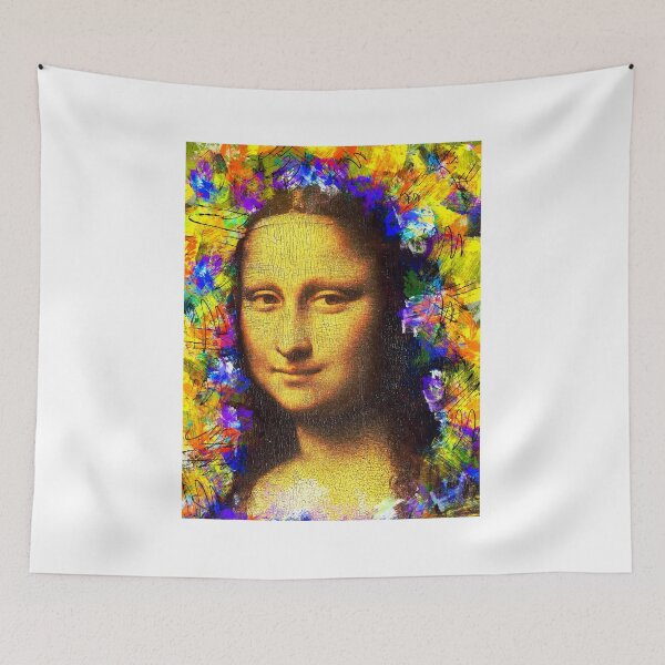 Item preview, Mona Lisa golden colorful portrait - digital recreation designed and sold by NickoPrints.