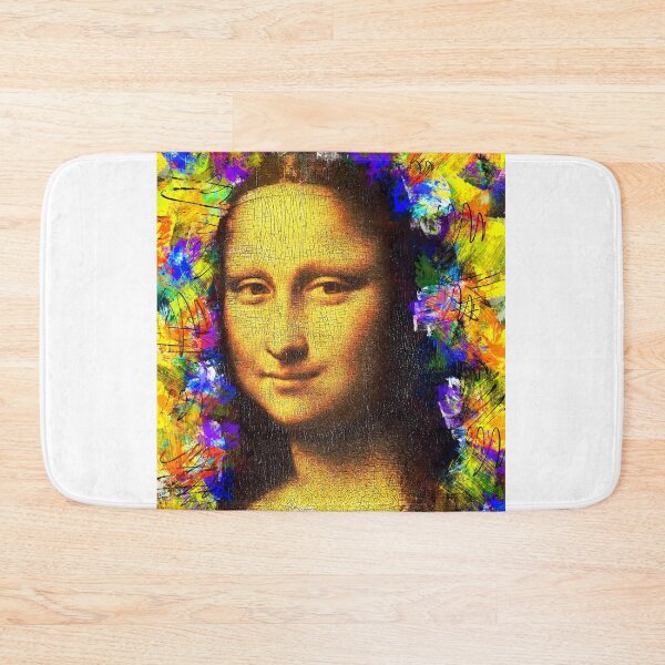 Item preview, Mona Lisa golden colorful portrait - digital recreation designed and sold by NickoPrints.