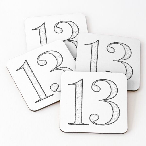 Item preview, Dotart/Dotwork illustration of Number 13 designed and sold by MagnetitaBySil.