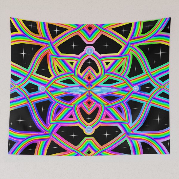 Item preview, Rainbowdelic Multicolored Mandala Floral Pattern designed and sold by Deborah Camp.